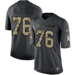 Nike Dolphins #76 Branden Albert Black Men's Stitched NFL Limited 2016 Salute to Service Jersey