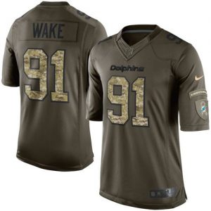 Nike Dolphins #91 Cameron Wake Green Men's Stitched NFL Limited Salute to Service Jersey