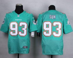 Nike Dolphins #93 Ndamukong Suh Aqua Green Team Color Men's Stitched NFL New Elite Jersey
