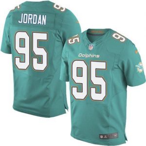 Nike Dolphins #95 Dion Jordan Aqua Green Team Color Men's Stitched NFL New Elite Jersey