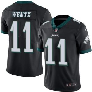 Nike Eagles #11 Carson Wentz Black Men's Stitched NFL Limited Rush Jersey