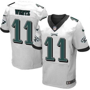 Nike Eagles #11 Carson Wentz White Men's Stitched NFL New Elite Jersey