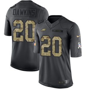 Nike Eagles #20 Brian Dawkins Black Men's Stitched NFL Limited 2016 Salute To Service Jersey