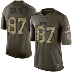 Nike Eagles #87 Brent Celek Green Men's Stitched NFL Limited Salute to Service Jersey