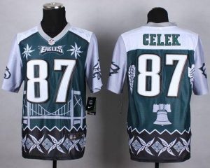 Nike Eagles #87 Brent Celek Midnight Green Men's Stitched NFL Elite Noble Fashion Jersey
