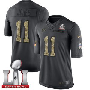 Nike Falcons #11 Julio Jones Black Super Bowl LI 51 Men's Stitched NFL Limited 2016 Salute To Service Jersey