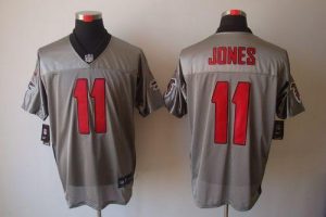 Nike Falcons #11 Julio Jones Grey Shadow Men's Embroidered NFL Elite Jersey