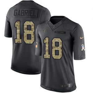 Nike Falcons #18 Taylor Gabriel Black Men's Stitched NFL Limited 2016 Salute To Service Jersey