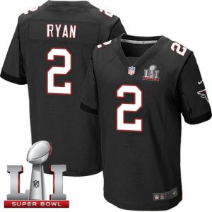 Nike Falcons #2 Matt Ryan Black Alternate Super Bowl LI 51 Men's Stitched NFL Elite Jersey