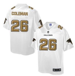 Nike Falcons #26 Tevin Coleman White Men's NFL Pro Line Fashion Game Jersey
