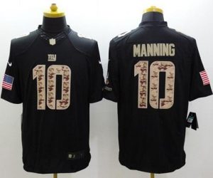 Nike Giants #10 Eli Manning Black Men's Stitched NFL Limited Salute to Service Jersey
