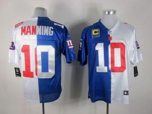 Nike Giants #10 Eli Manning Royal Blue White Men's Embroidered NFL Elite Split Jersey