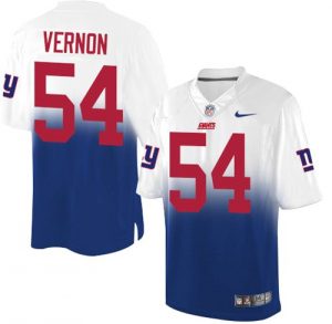 Nike Giants #54 Olivier Vernon Royal Blue White Men's Stitched NFL Elite Fadeaway Fashion Jersey