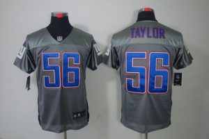 Nike Giants #56 Lawrence Taylor Grey Shadow Men's Embroidered NFL Elite Jersey