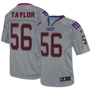 Nike Giants #56 Lawrence Taylor Lights Out Grey Men's Embroidered NFL Elite Jersey