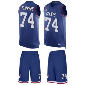 Nike Giants #74 Ereck Flowers Royal Blue Team Color Men's Stitched NFL Limited Tank Top Suit Jersey
