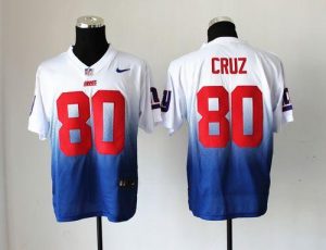 Nike Giants #80 Victor Cruz Royal Blue White Men's Embroidered NFL Elite Fadeaway Fashion Jersey