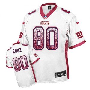 Nike Giants #80 Victor Cruz White Men's Embroidered NFL Elite Drift Fashion Jersey