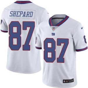 Nike Giants #87 Sterling Shepard White Men's Stitched NFL Limited Rush Jersey