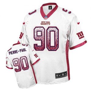 Nike Giants #90 Jason Pierre-Paul White Men's Embroidered NFL Elite Drift Fashion Jersey