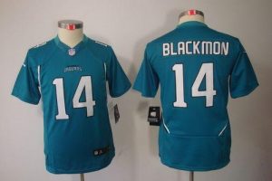 Nike Jaguars #14 Justin Blackmon Teal Green Team Color Youth Embroidered NFL Limited Jersey
