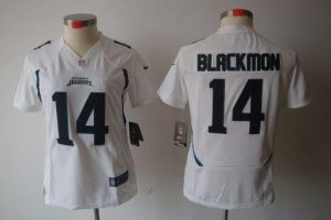 Nike Jaguars #14 Justin Blackmon White Women's Embroidered NFL Limited Jersey