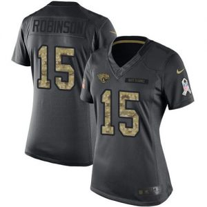 Nike Jaguars #15 Allen Robinson Black Women's Stitched NFL Limited 2016 Salute to Service Jersey