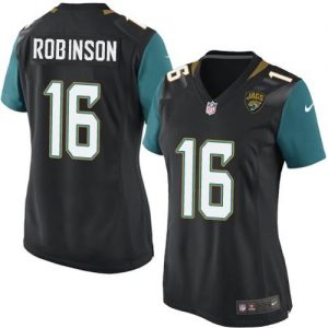 Nike Jaguars #16 Denard Robinson Black Alternate Women's Stitched NFL Elite Jersey