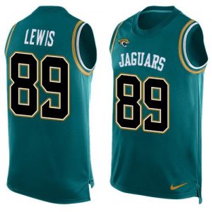 Nike Jaguars #89 Marcedes Lewis Teal Green Team Color Men's Stitched NFL Limited Tank Top Jersey