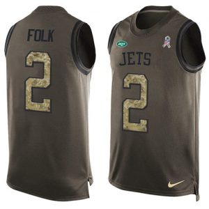 Nike Jets #2 Nick Folk Green Men's Stitched NFL Limited Salute To Service Tank Top Jersey