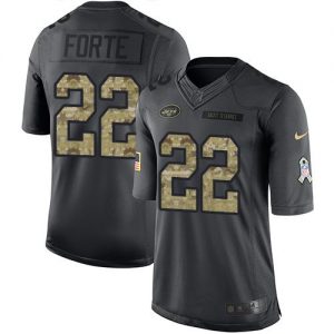 Nike Jets #22 Matt Forte Black Youth Stitched NFL Limited 2016 Salute to Service Jersey