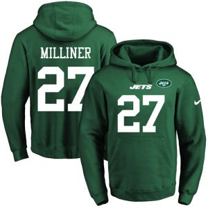 Nike Jets #27 Dee Milliner Green Name & Number Pullover NFL Hoodie