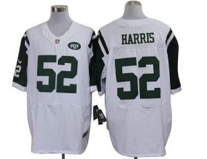 Nike Jets #52 David Harris White Men's Embroidered NFL Elite Jersey