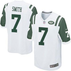 Nike Jets #7 Geno Smith White Men's Embroidered NFL Game Jersey