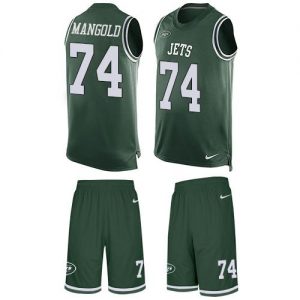 Nike Jets #74 Nick Mangold Green Team Color Men's Stitched NFL Limited Tank Top Suit Jersey
