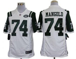 Nike Jets #74 Nick Mangold White Men's Embroidered NFL Limited Jersey