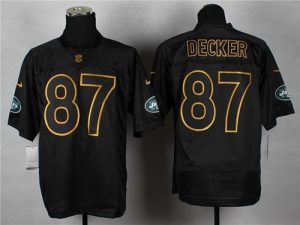 Nike Jets #87 Eric Decker Black Gold No. Fashion Men's Stitched NFL Elite Jersey