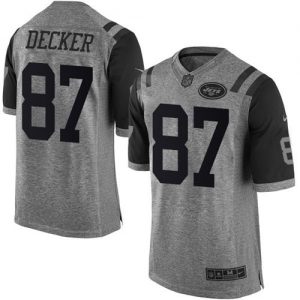 Nike Jets #87 Eric Decker Gray Men's Stitched NFL Limited Gridiron Gray Jersey