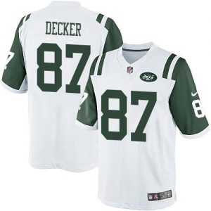 Nike Jets #87 Eric Decker White Men's Stitched NFL Limited Jersey