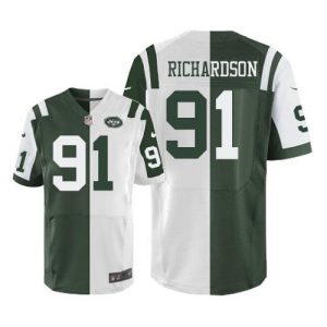 Nike Jets #91 Sheldon Richardson Green White Men's Stitched NFL Elite Split Jersey