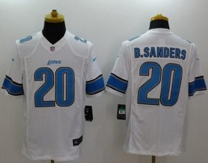 Nike Lions #20 Barry Sanders White Men's Stitched NFL Limited Jersey