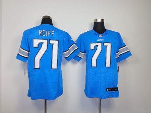 Nike Lions #71 Riley Reiff Blue Team Color Men's Embroidered NFL Elite Jersey