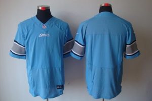 Nike Lions Blank Blue Team Color Men's Embroidered NFL Elite Jersey
