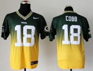 Nike Packers #18 Randall Cobb Green Gold Men's Embroidered NFL Elite Fadeaway Fashion Jersey