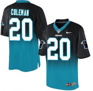 Nike Panthers #20 Kurt Coleman Black Blue Men's Stitched NFL Elite Fadeaway Fashion Jersey