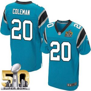 Nike Panthers #20 Kurt Coleman Blue Alternate Super Bowl 50 Men's Stitched NFL Elite Jersey