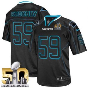Nike Panthers #59 Luke Kuechly Lights Out Black Super Bowl 50 Men's Stitched NFL Elite Jersey
