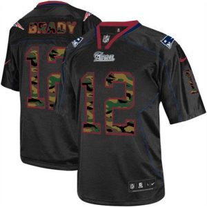 Nike Patriots #12 Tom Brady Black Men's Stitched NFL Elite Camo Fashion Jersey