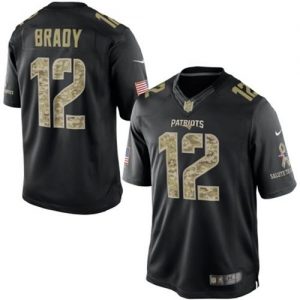 Nike Patriots #12 Tom Brady Black Men's Stitched NFL Limited Salute to Service Jersey
