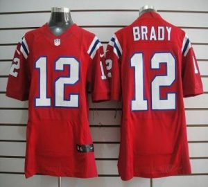 Nike Patriots #12 Tom Brady Red Alternate Men's Embroidered NFL Elite Jersey